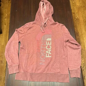 The North Face rose colored logo women’s sweatshirt size large